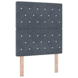 Letto a molle con materasso Grigio scuro 80 x 200 cm Velluto