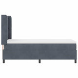 Letto a molle con materasso Grigio scuro 80 x 200 cm Velluto