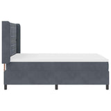 Letto con Box Springs LED e Materasso Grigio scuro 140 x 190 cm