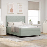 Letto a molle con materasso Grigio chiaro 160 x 200 cm Velluto