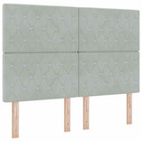 Letto a molle con materasso Grigio chiaro 160 x 200 cm Velluto