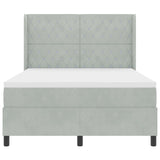 Letto con Box Springs LED e Materasso Argille Grigio chiaro