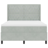 Letto a molle con materasso Grigio chiaro 160 x 200 cm Velluto
