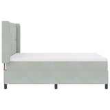 Letto a molle con materasso Grigio chiaro 160 x 200 cm Velluto
