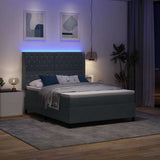 Letto a molle con materasso Grigio scuro 160 x 200 cm Velluto