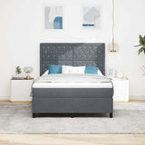 Letto a molle con materasso Grigio scuro 160 x 200 cm Velluto