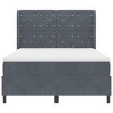 Letto a molle con materasso Grigio scuro 160 x 200 cm Velluto