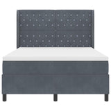 Letto con Box Springs LED e Materasso Grigio scuro 160 x 200 cm
