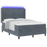 Letto con Box Springs LED e Materasso Grigio scuro 160 x 200 cm