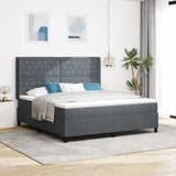 Letto a molle con materasso Grigio scuro 180 x 200 cm Velluto