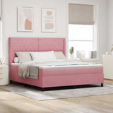 Letto a molle con materasso con led Rosa 180 x 200 cm Velluto