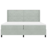 Letto con Box Springs LED e Materasso Argille Grigio chiaro