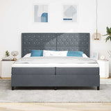 Letto con Box Springs LED e Materasso Grigio scuro 200 x 200 cm