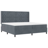 Letto con Box Springs LED e Materasso Grigio scuro 200 x 200 cm