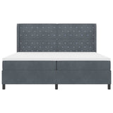 Letto con Box Springs LED e Materasso Grigio scuro 200 x 200 cm