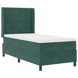 Letto a molle con strisce LED Verde Scuro 80 x 200 cm Velluto