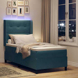 Letto a molle con strisce LED Blu 80 x 200 cm Velluto