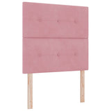 Letto a molle con materasso con led Rosa 90 x 190 cm Velluto
