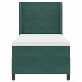Letto a molle con strisce LED Verde 100 x 200 cm Velluto