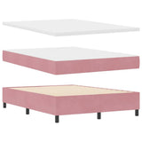 Letto a molle con strisce LED Rosa 140 x 200 cm Velluto