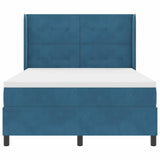 Letto a molle con strisce LED Blu 160 x 200 cm Velluto