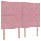 Letto a molle con strisce LED Rosa 160 x 200 cm Velluto