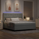 Letto a molle con testiera Grigio chiaro 180 x 200 cm Velluto