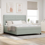 Letto a molle con testiera Grigio chiaro 180 x 200 cm Velluto