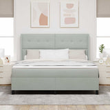 Letto a molle con testiera Grigio chiaro 180 x 200 cm Velluto