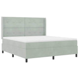 Letto a molle con testiera Grigio chiaro 180 x 200 cm Velluto
