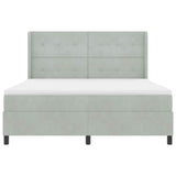 Letto a molle con testiera Grigio chiaro 180 x 200 cm Velluto