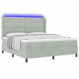 Letto a molle con testiera Grigio chiaro 180 x 200 cm Velluto