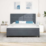 Letto a molle con materasso Grigio scuro 180 x 200 cm Velluto