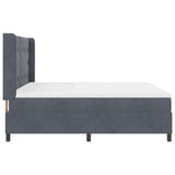 Letto a molle con materasso Grigio scuro 180 x 200 cm Velluto