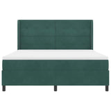 Letto a molle con strisce LED Verde Scuro 180 x 200 cm Velluto