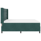 Letto a molle con strisce LED Verde Scuro 180 x 200 cm Velluto