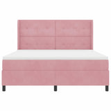 Letto a molle con materasso con led Rosa 180 x 200 cm Velluto