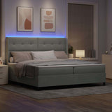 Letto a molle con testiera Grigio chiaro 200 x 200 cm Velluto