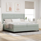 Letto a molle con testiera Grigio chiaro 200 x 200 cm Velluto