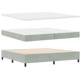 Letto a molle con testiera Grigio chiaro 200 x 200 cm Velluto