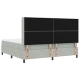 Letto a molle con testiera Grigio chiaro 200 x 200 cm Velluto