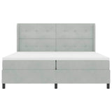Letto a molle con testiera Grigio chiaro 200 x 200 cm Velluto