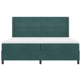 Letto a molle con strisce LED Verde Scuro 200 x 200 cm Velluto