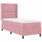 Letto a molle con materasso con led Rosa 80 x 200 cm Velluto