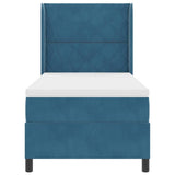Letto a molle con strisce LED Blu 90 x 190 cm Velluto