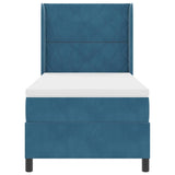 Letto con Box Springs LED e Materasso Blu 90 x 190 cm Velluto