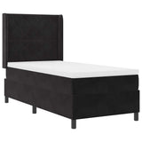 Letto a molle con materasso con led Nero 100 x 200 cm Velluto