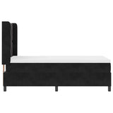 Letto a molle con materasso con led Nero 100 x 200 cm Velluto