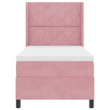 Letto a molle con materasso con led Rosa 100 x 200 cm Velluto