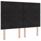 Letto a molle con materasso con led Nero 140 x 200 cm Velluto
